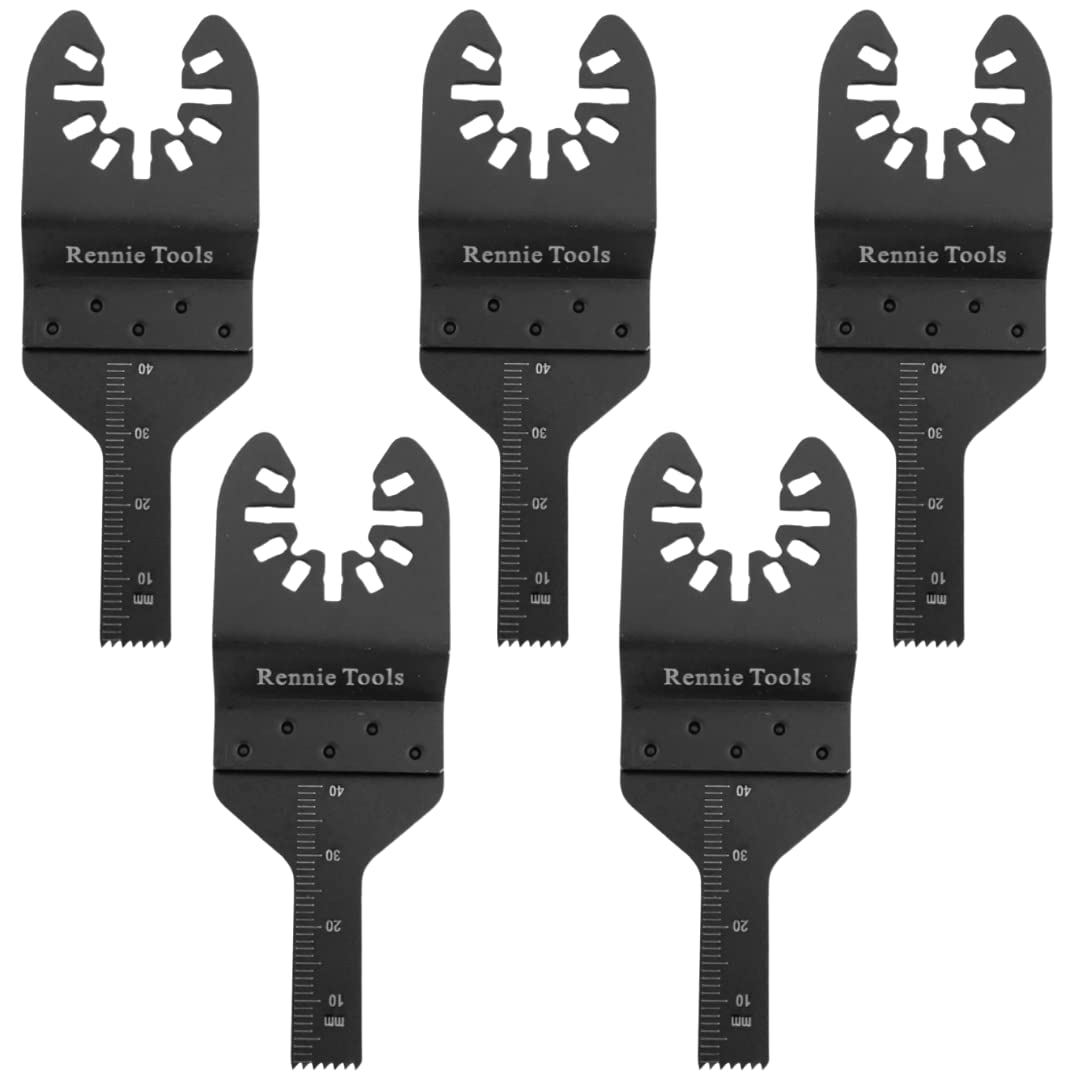 Pack of 5 x 10mm Wide Oscillating Multi Tool Blades/Wood Cutter Saw Blades Set Compatible with Dremel Fein Multimaster Makita Stanley Worx Dewalt Multi Tool Etc Oscillating Multitool Blade
