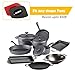 Cast Iron Cooking and Cleaning Utensils - Super Durable 4 Pack Grill Pan Scrapers with Silicone Hot Handle Holder for Cast Iron Skillets, Cookware Baking Grill Pans