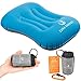 Zura Energy Ultralight Inflatable Travel Camping Pillow + Locking Carabiner + eBook, Comfortable, Compact, Ergonomic, Compressible, Beach, Hiking Gear, Neck Hammock Support While Camp Backpacking