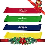 Best Workout Bands Set of 4 From Swift-n-Snug - X-Heavy, Heavy, Medium & Light Resistance Bands For Exercise Of Hands And Legs - For Men and Women - Lifetime Guarantee
