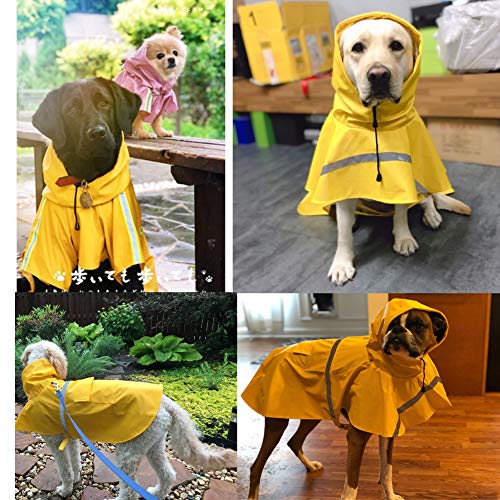 HAPEE Dog Raincoats for Large Dogs with Reflective Strip Hoodie,Rain