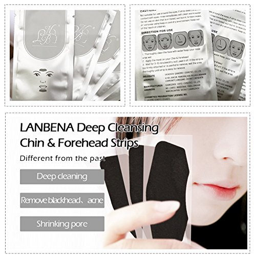 10Pcs Blackhead Remover Nose Mask + 10Pcs Chin Forehead Black Head Mask Acne Treatment Pore Strip Black Peeling Mask Skin Care