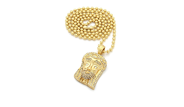 Gold Tone Short Hair Jesus Piece Charm 