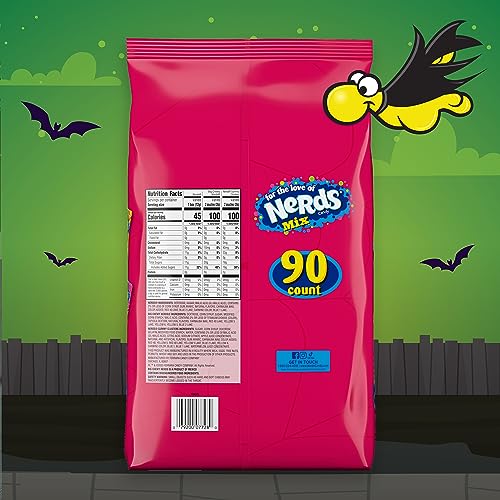 NERDS ASSORTED HALLOWEEN TRICK OR TREAT CANDY MIX, 90CT BAG