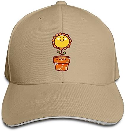 Unisex Fashion Sanwich Cap Smile Sunflower Grow In Garden Vase Prints Popular Visor Caps Trucker Cap Cool Adjustable