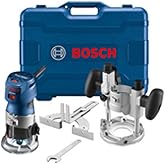 Bosch GKF125CEPK Colt 1.25 HP (Max) Variable-Speed Palm Router Combination Kit , Blue, 5.8 x 11 x 10.5 inches