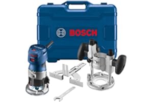 Bosch GKF125CEPK Colt 1.25 HP (Max) Variable-Speed Palm Router Combination Kit , Blue, 5.8 x 11 x 10.5 inches