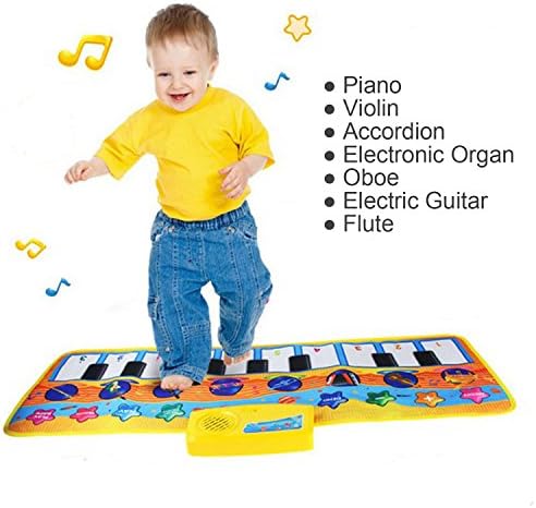 DUODE Piano Mat Toy Huge Piano Fun Colorful Dancing Pad 17 Keys Children's Keyboard Best Gift Music Play Mat Toy Folding Creeping Music Rug