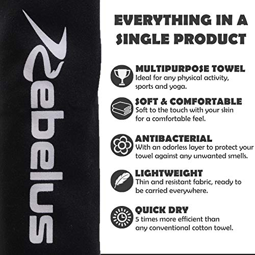 Rebelus-Microfiber-Sports-Towel-Gym-Yoga-Outdoor-Sports-Swimming-Beach-Camping-and-Physical-Activities-Color-Black-Small-16x32-inches