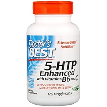 Doctors Best 5-HTP Enhanced with Vitamins B6 and C, Non-GMO, Vegan, Gluten Free, Soy Free, 120 Veggie Caps