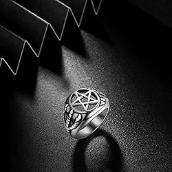 Pentagram Pentacle Signet Ring for Men - Demon