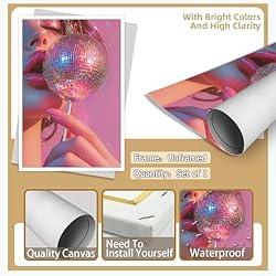 Retro Pink Disco Ball Posters Funky Cool Y2k