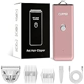 Tileon Feet Hair Trimmer, Dog Clippers,Quiet Washable USB Rechargeable Cordless Dog Grooming Kit,Electric Pets Hair Trimmers Shaver Shears for Dogs and Cats Pink