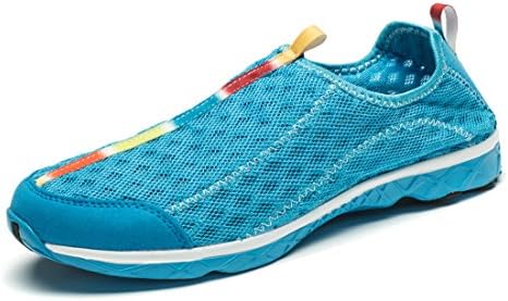 Smapavic Men's and Women's Unisex Mesh Quick Drying Slip On Lightweight Auqa Water Shoes, US 12 Women/US 10.5 Men,  Blue (EU Size: 45)