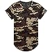 UNRESTRAINED Mens Hipster Short Sleeve Hip Hop Tees Camo Sand S