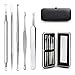 HeyBeauty Blackhead Remover Tools Kit with 10 PCS Alcohol Cotton Pads, Professional 5 in 1 Whiteheads Blemish Comedones Acne Zit Pimple Treatment Tools