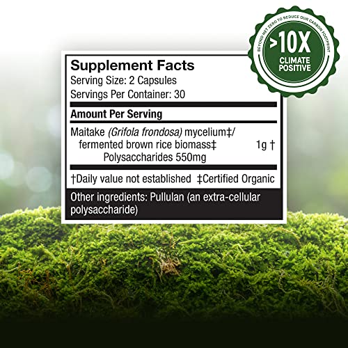 Host Defense, Maitake Capsules, Promotes Normal Blood Sugar Metabolism