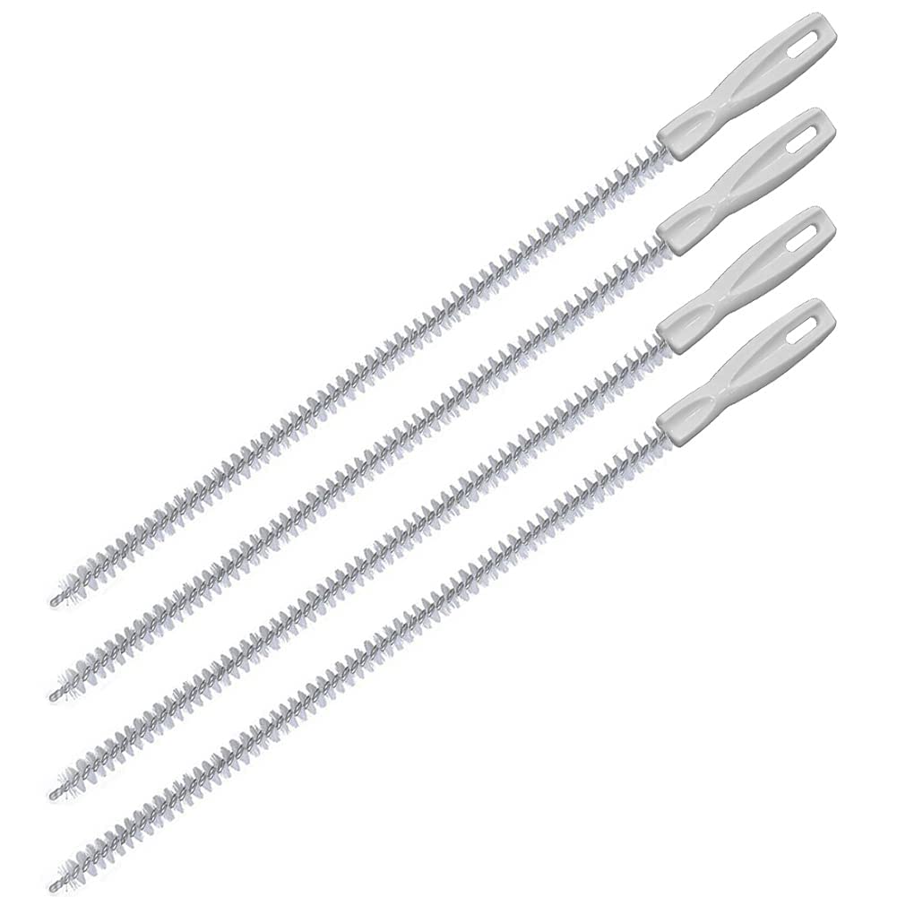 AUMUA 4 Pack Drain Unblocker Tools, Sink Cleaning Brush 45cm x 1cm, Plug Hole Hair Remover Tool, Drain Unblocker Wire, Bathroom Sink Unblocker Brushes with Ergonomic Handle