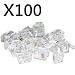 100PACK Telephone Plug 6P4C RJ11 Modular Plug (6/4, Telephone Cord Connector)
