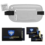 Away We Go Money Belt w/RFID Blocking 3 in 1 Travel Wallet & Passport Holder w/RFID Blocking Passport & Credit Card Sleeves