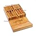 Utoplike In-Drawer Bamboo knife block Drawer Knife Organizer and Holder,Store up to 12 knives and 1 Sharpening Steel (Not Included)