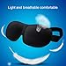 KEKU 3D Memory Foam Eye Masks (2 Pack), Breathable Eye Shades Night Blinder - Adjustable Velcro Tape - Ideal for Travel, Rest, Shift Work, Relieve Fatigue - Come with A Velvet Pouch