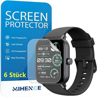 MIHENCE Screen Protector for IDW19 Smartwatch 1.8 inch TPU HD (Pack of 6)