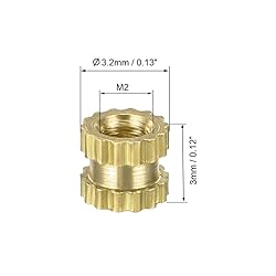 uxcell Knurled Insert Nuts - 200Pcs M2 x 3mm Length