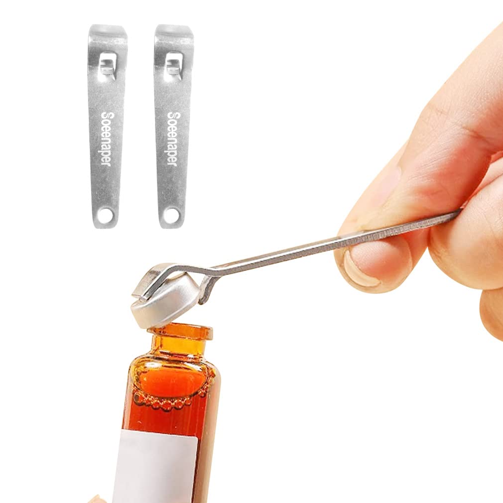 Photo 1 of Soeenaper Mini Bottle Opener Botox Vials Opener Phial Cap Remover Oral Liquid Cap Lifter Clinic Hospital Medicine Bottle Opener Soad Beer Canned Beverages Opener Simple Small Strong (2 PCS)