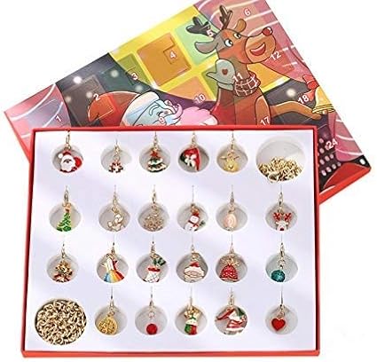 Amazon Co Jp クリスマスアドベントカレンダークリスマスカウントダウンカレンダーチャームブレスレットネックレスセット 子供向けファッションジュエリー 女の子向けdiyゴールドブレスレットギフトボックス ホーム キッチン