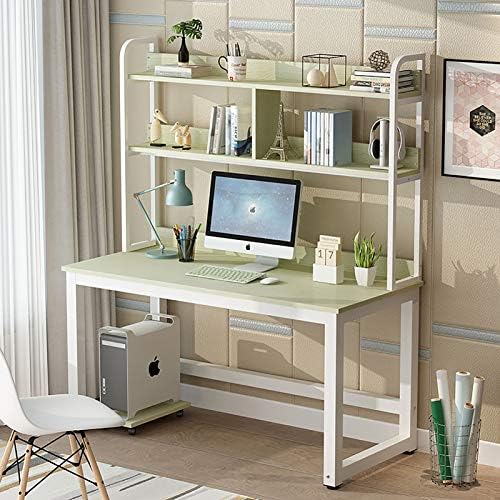 パソコンデスク ハッチと棚付き 現代の ワークデスク 本棚付き ホーム オフィスデスク 訳あり ゲームデスク 学習テーブル 47x24x29inch ワークステーション D 1x60x74cm Pc