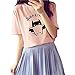DaiLiWei Women's Korean Style Round Collar Fashion Simple Prints Tops T-Shirt
