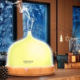 OKACHI GLIYA 2017 Essential Oil Diffuser Ultrasonic Aromatherapy Humidifier Cool Mist Wood Grain Aroma Diffusers with 7 Changed Colors Light,Whisper-Quiet for Home, Room, Yoga, Office