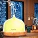 OKACHI GLIYA 2017 Essential Oil Diffuser Ultrasonic Aromatherapy Humidifier Cool Mist Wood Grain Aroma Diffusers with 7 Changed Colors Light,Whisper-Quiet for Home, Room, Yoga, Office