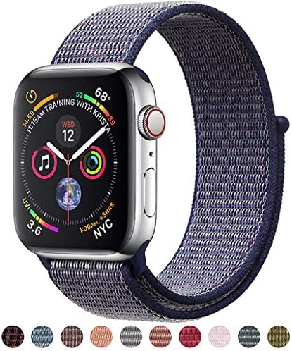 SYRE Compatible with Apple Watch Band 38mm 40mm 42mm 44mm, Lightweight Breathable Nylon Sport Band Replacement for iWatch Series 4, Series 3, Series 2, Series 1