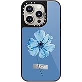 CASETiFY Glaze iPhone 15 Pro Case [Glossy Finish/Compatible with Magsafe / 4.9 ft. 1X Military Grade Drop Protection] - Blue Blossom with Tape - Black