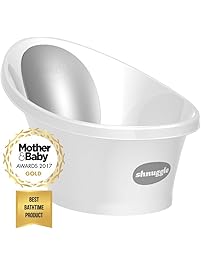 Shnuggle Baby Bath Tub - Compact Support Seat, Makes Bath Time Easy, 0-12m, GREY