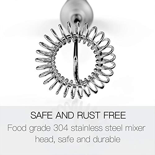 Azuki high - Powered Milk Frother Full Metal Handheld Foam Maker Machine for Latte eggbeaters, blender for bulletproof coffee, Cappuccino for mini coffee makers, Smoothies, Matcha, Hot Chocolate, shape by milk bullets - Large Bracket