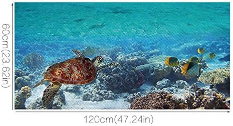 JHYS 3D Removable Non-slip Waterproof Twill PVC Material Self-adhesive Applique Floor Wall Sticker Underwater world Turtles Landscape Pattern