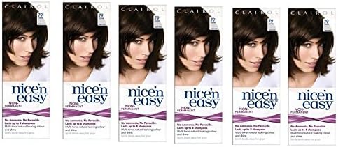 Clairol Nice N' Easy Hair Color #79, Dark Brown (Pack of 6) Uk Loving Care + FREE Schick Slim Twin ST for Dry Skin