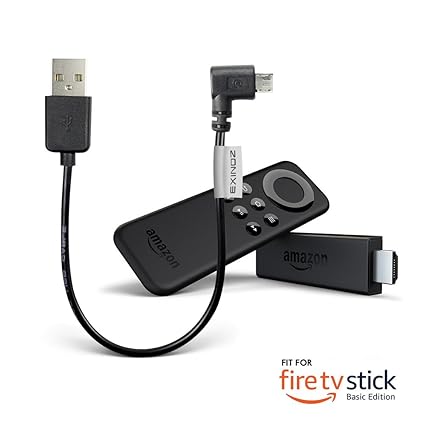 EXINOZ® Fire TV Stick Basic Edition Power Cable | Powers The Fire TV Stick from Your TV USB Port Cable with 1-Year Replacemen