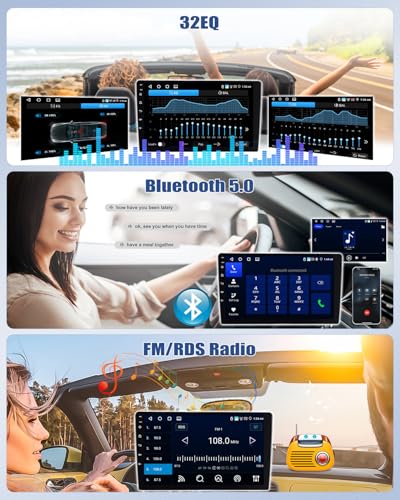 CAMECHO [4+64G] Android 15 Carplay Car Radio for Renault Trafic 3 2014-2021/Opel Vivaro B 2014-2018, Nav Carplay Android Auto, 9'' Touch Screen Bluetooth Radio Link Mirror WiFi FM/RDS EQ+Camera