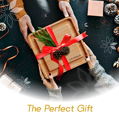 Bamboo Cheese Board Set Includes 4 Cheese Knives & 10 Cheese Forks