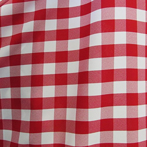 5 Yards Checker Fabric 60" Wide Gingham Buffalo Check Tablelcoth Fabric Decoration Red / White FREE SHIPPING