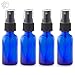 All 4 You Cobalt Blue Boston Round Glass Bottle 2 oz with Black Atomizer - Perfect for Essential Oil Formulas (4 Pieces)
