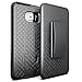 Galaxy S6 EDGE Case, Black Slim Hard Shell Combo Case with Swivel Locking Holster and Kickstand For Samsung Galaxy S6 Edge - Black Holster Shell Combo