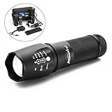Alonefire nightlight flashlight led high power xml T6 flashlights rechargeable 26650 battery brightest X800 zoomable focus torch lamp adjustable kit pressure switch with flashlight keychain 5 mades