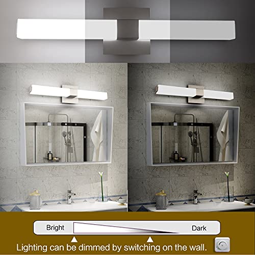 ZUZITO LED Vanity Light 24.2" Frosted White Acrylic Brushed Nickel for