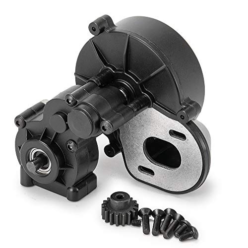 1/10 RC Car Truck Assembled Complete Center Gearbox Transmission Gearbox with Metal Motor Gear for Axial SCX10 SCX10 ii D90 90046 90047 RC Crawler Car,Plastic