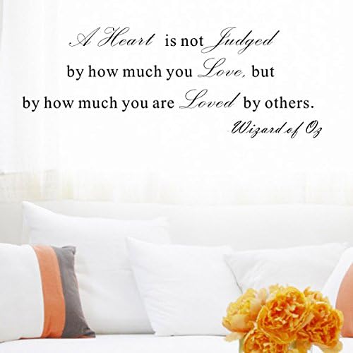 Pop Decors WL-0093-Vb Inspirational Quote Wall Decal, A Heart is Not Judged by How Much You Love